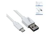 USB 3.1 Kabel Typ C - 3.0 A , weiß, Box, 2m Dinic Box, 5Gbps, 3A charging
